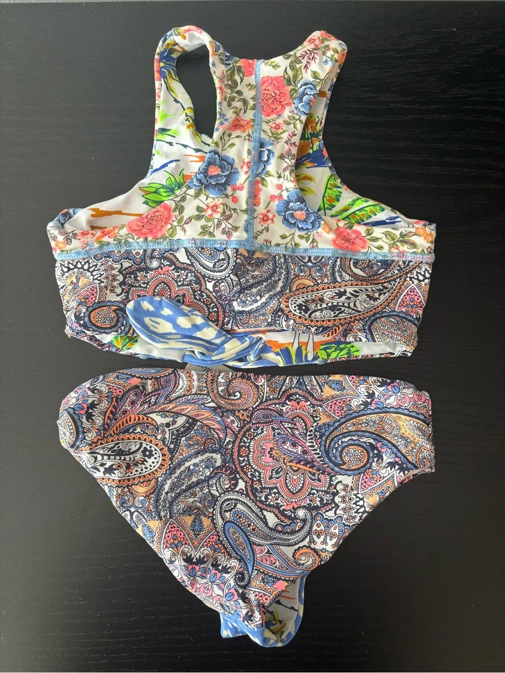 Maaji Girls Multi-Print Blue Floral & Paisley Bikini Set